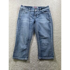 1st Kiss Women's Denim Shorts Size 9 Blue Embroidered Pockets